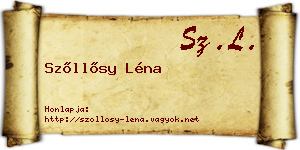 Szőllősy Léna névjegykártya